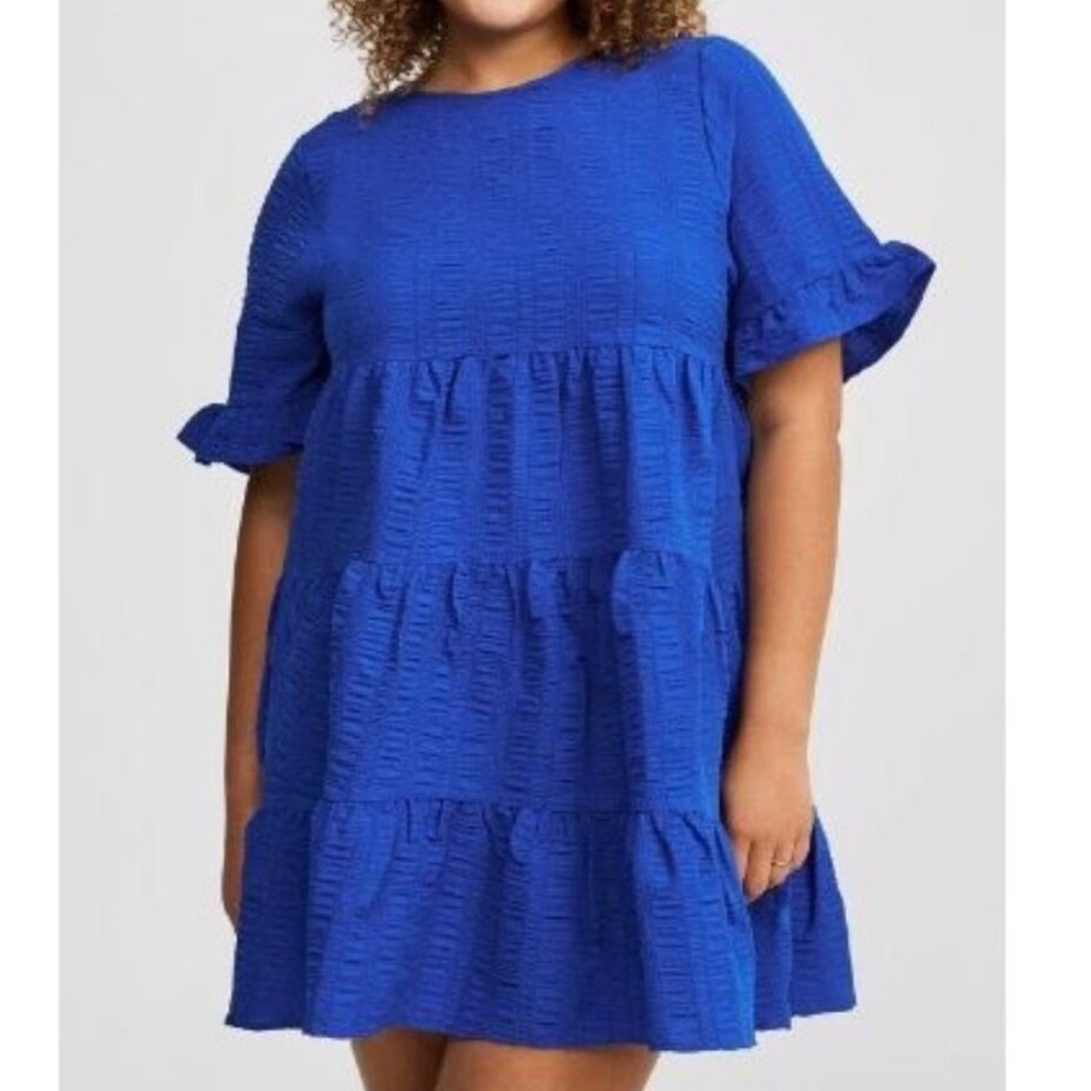 torrid Royal Blue Ruffle Tiered Mini Dress
